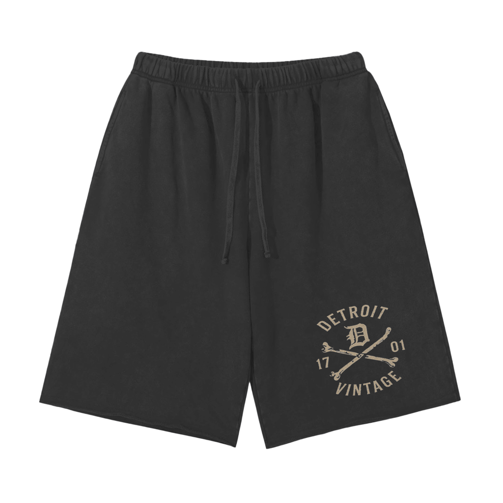 Snow Washed Raw Hem Shorts